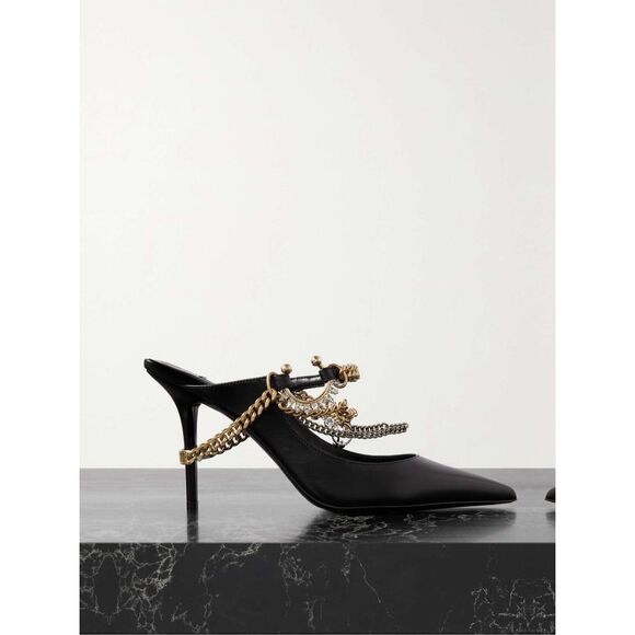 JIMMY CHOO + Jean Paul Gaultier Bing 90 embellished leather mules US 7 $2450 - Picture 1 of 15